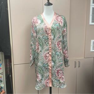 Victorias Secret Vintage gold label satin floral paisley sleep shirt NWT size S